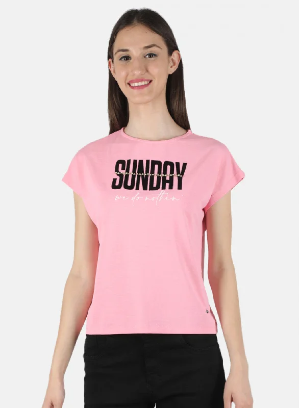 Women Pink Printed Top Disco