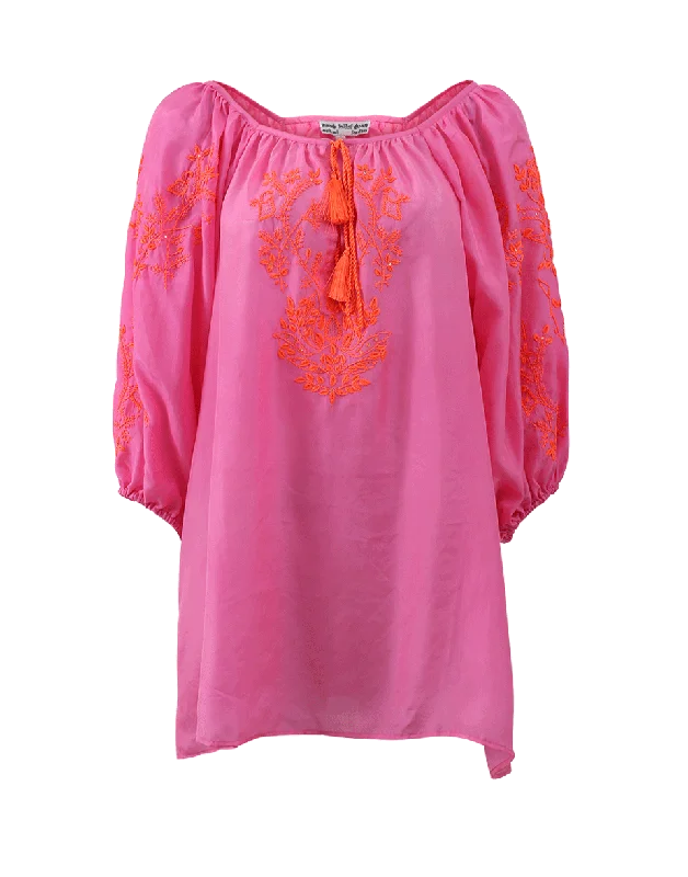 Victorian Embroidered Boho Blouse Traditional Women's 