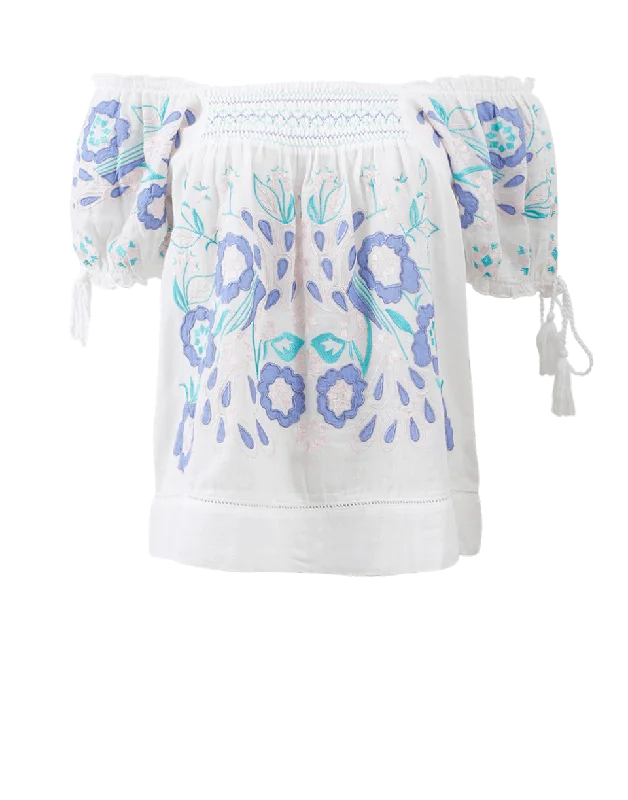 Embroidered Peasant Top Scandinavian