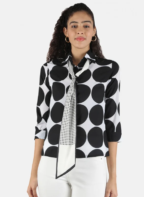 Women Black Printed Top Dynamic Women's High - energy