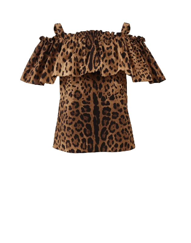 Off Shoulder Leopard Tank Modern Women's 