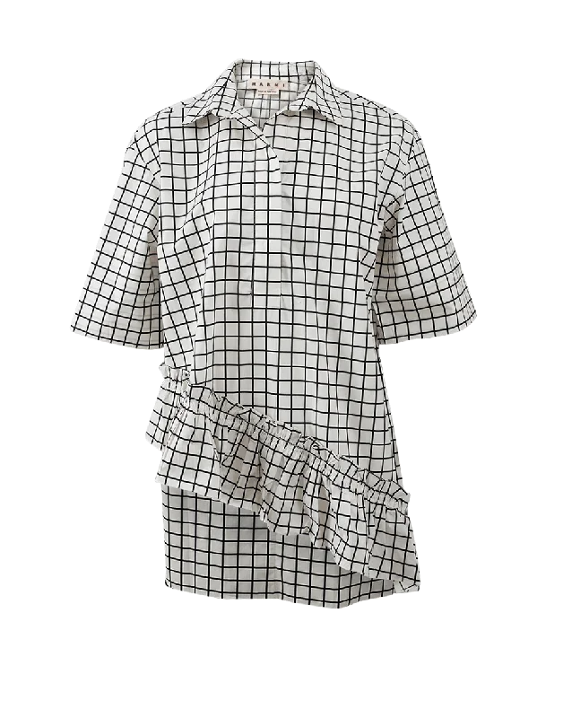 Checkered Blouse Tough Women's Military - inspired