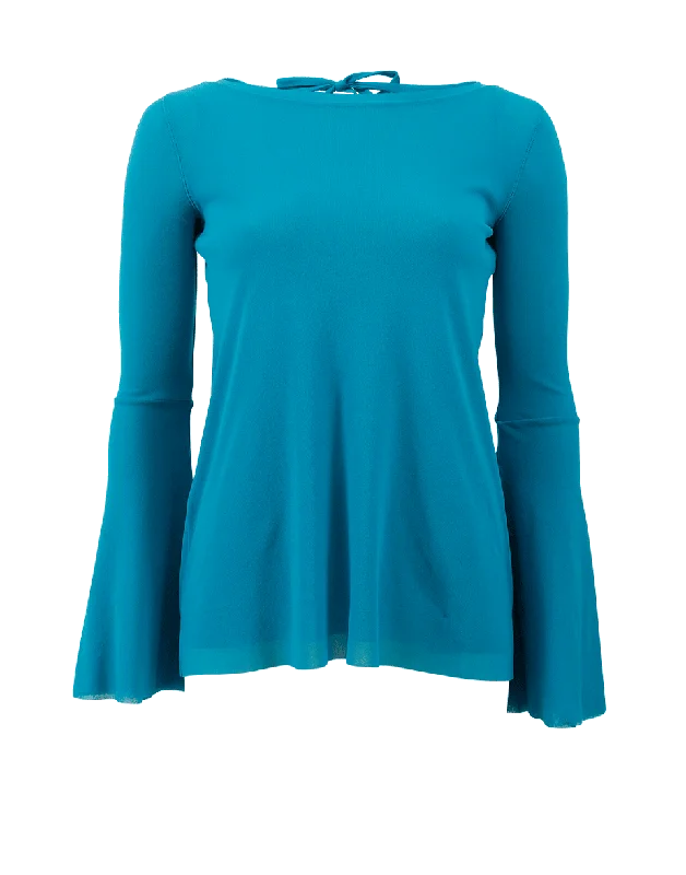Bell Sleeve Tie Back Top Disco