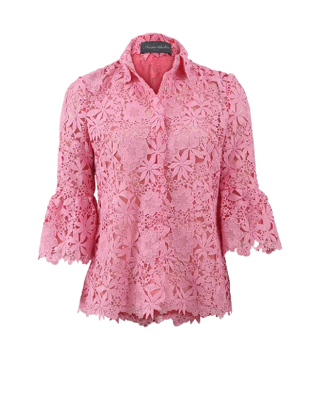 Lace Ruffle Cuff Blouse Youthful Women's Anime - inspired