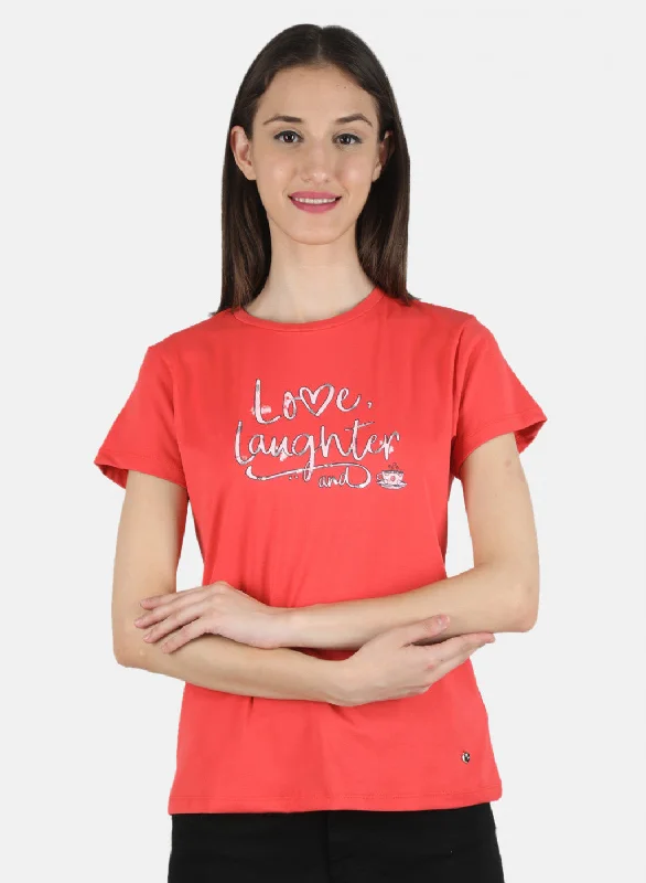 Women Pink Printed Top Hip Women's Urban
