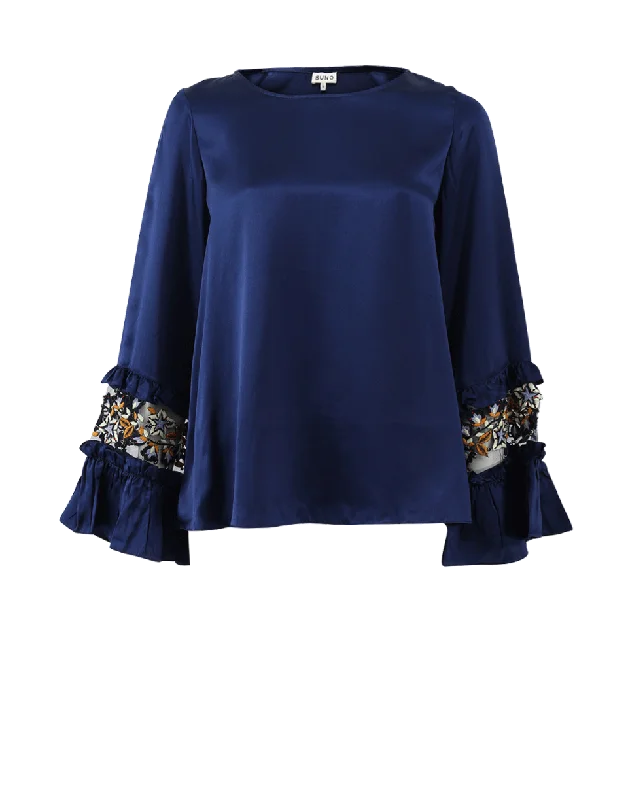 Embroidered Cuff Top European