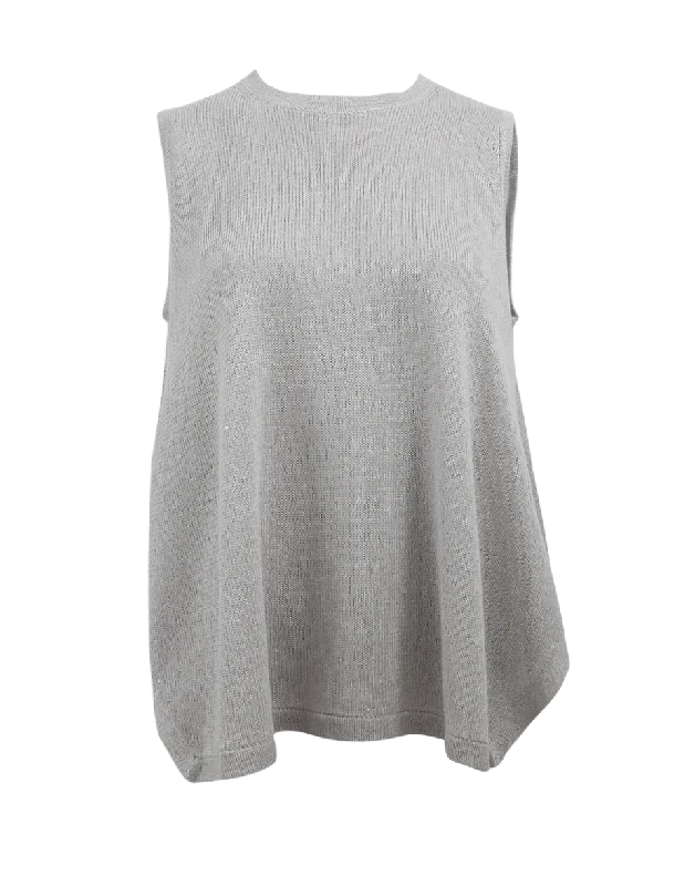 Triangle Hem Pailette Tank Practical Women's Quick - dry