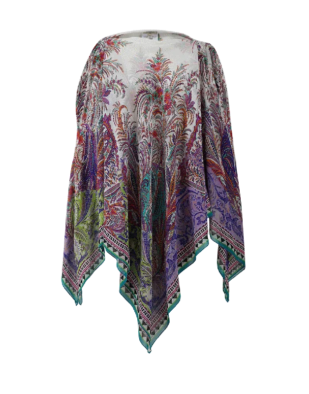 Cold Shoulder Poncho Bold Women's Animal Print