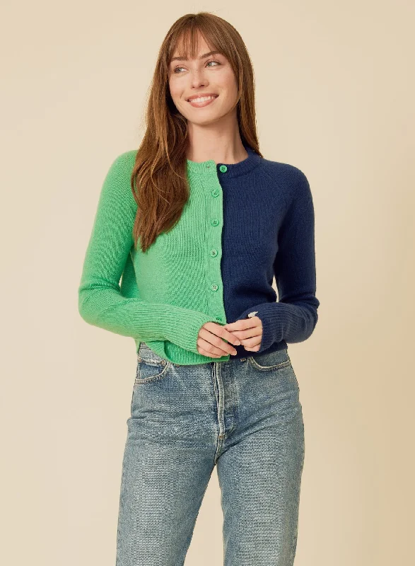 Blakely Cashmere Cardigan - Navy Combo Traditional Women's Wool