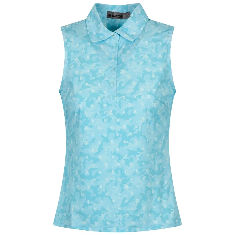 Womens Icon Camo Silky Tecg Nylon SL Polo Powder - W24 Bold Women's Animal Print