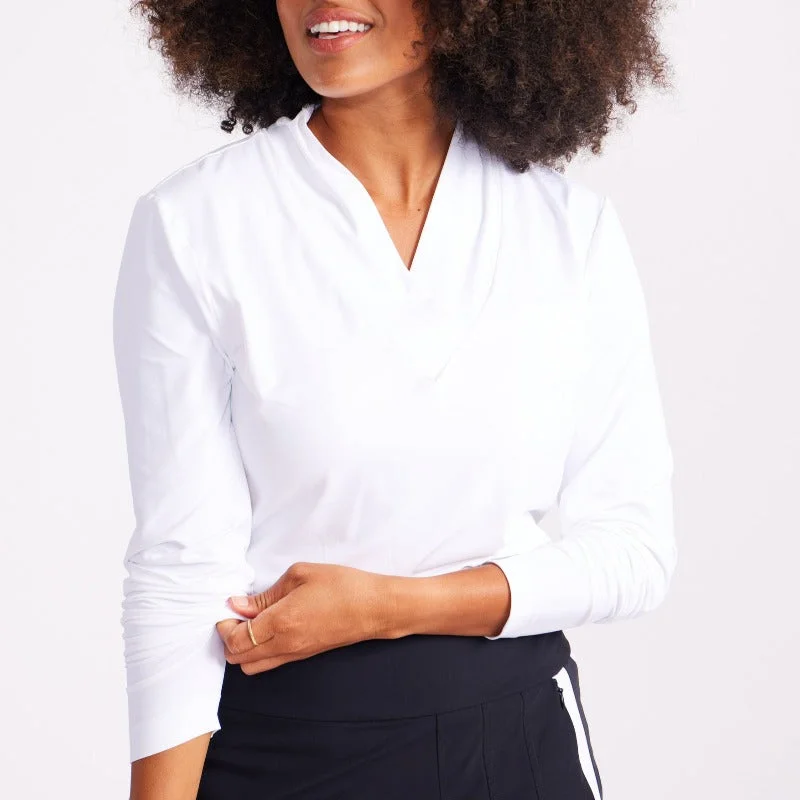 Kinona Layer L/S Top - White Refined Women's Velvet