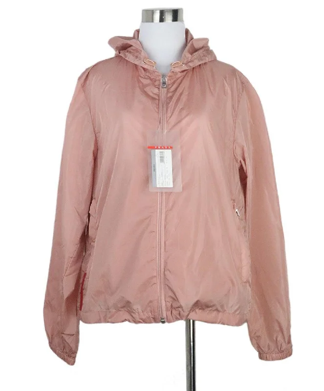 Prada Sport Pink Nylon Jacket sz 10 Youthful Women's Pop