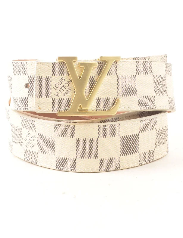 Checked Pattern Fashion Belt - M Compression
