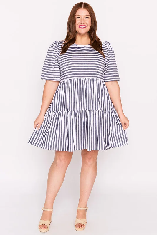 Ronnie Navy Stripe Dress Country