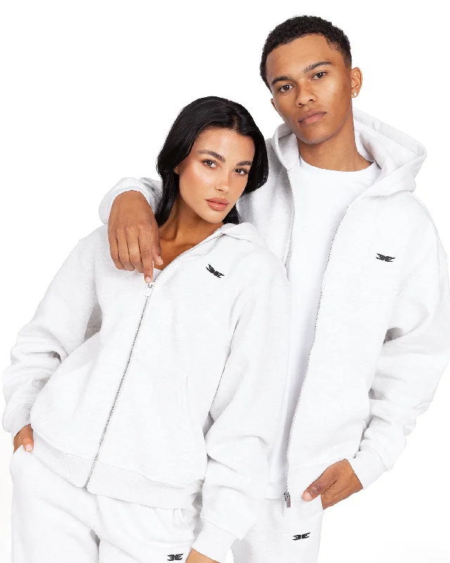 Classic Zip Through - Polar Grey Sustainable Organic
