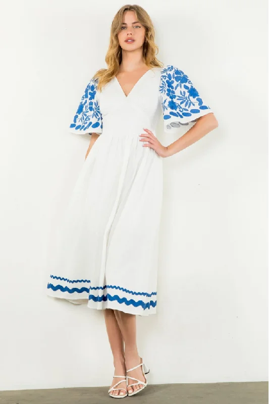 Poppy Embroidered Midi Dress purpose