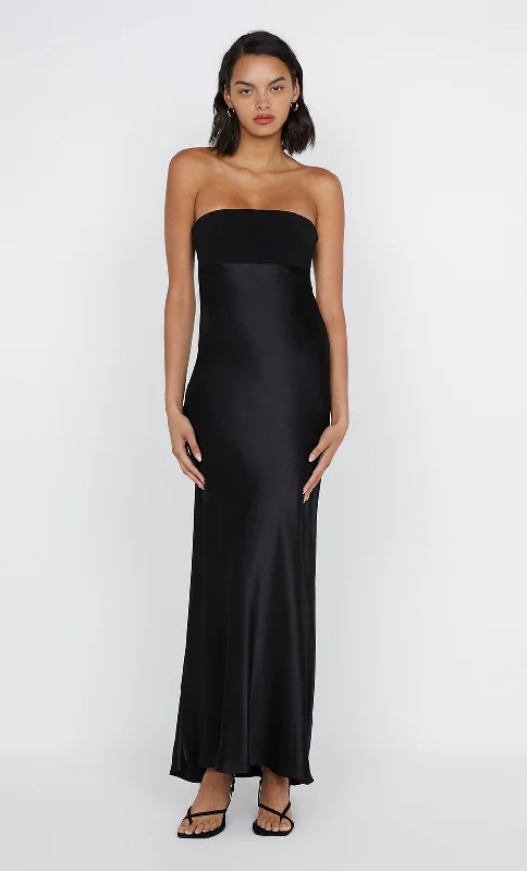 ZARI STRAPLESS DRESS - BLACK Classic Women's Tweed