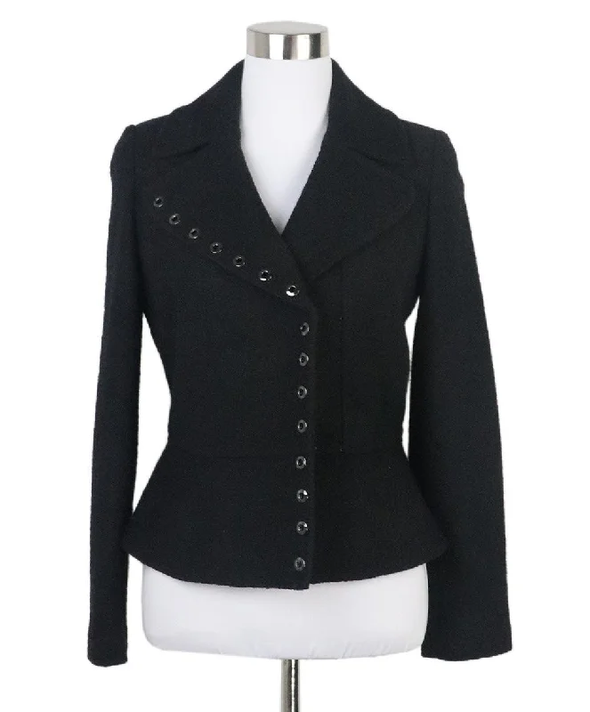 St. John Black Knit Jacket sz 4 Dapper Women's 1920S