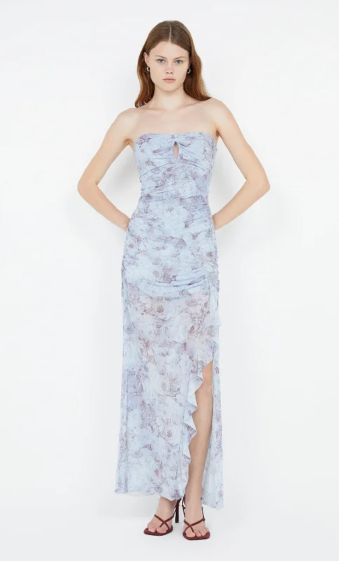 DANICA STRAPLESS DRESS - CHAMBRAY ROSE Refined Women's Hand - crafted