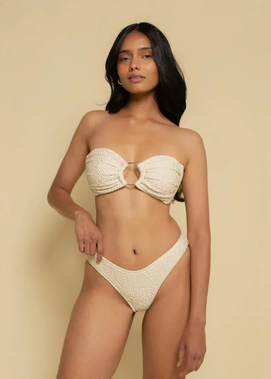 Tori Ties Bandeau Bikini Top Oat Textured Refined Women's Classic 