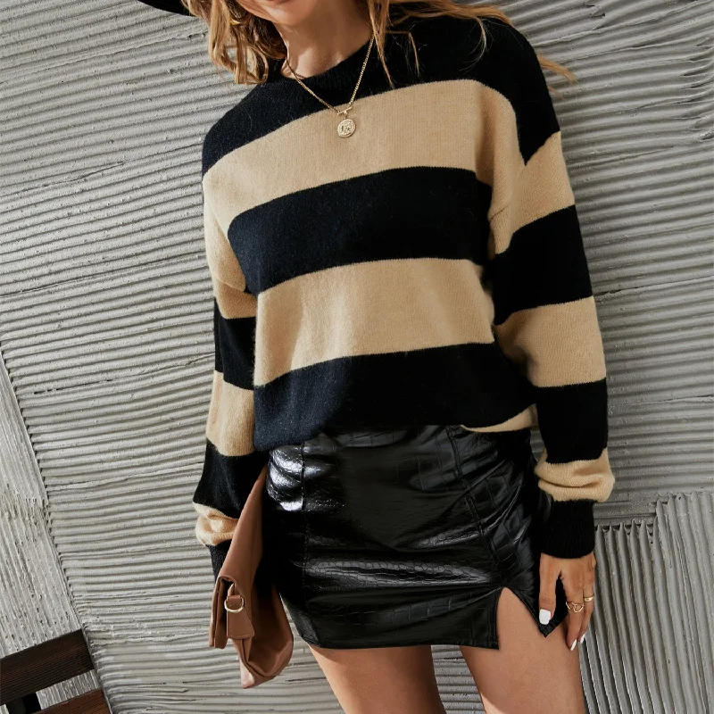 Striped Fashion Crew Neck Wholesale Sweater Australian Beach