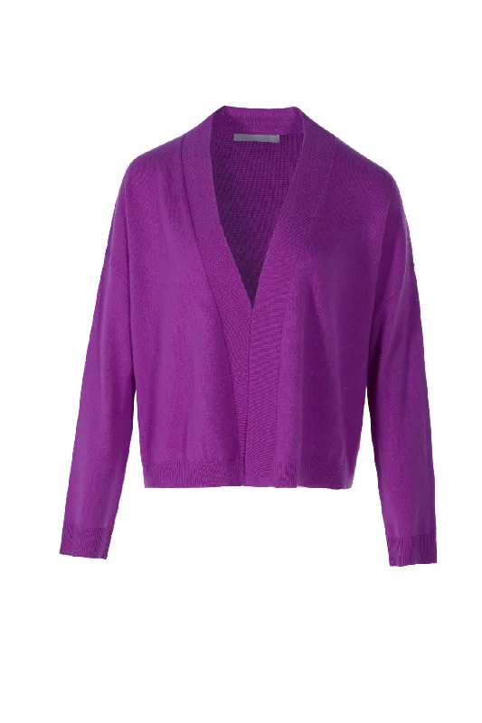 Rodney Open Cashmere Cardi - Magenta Compression