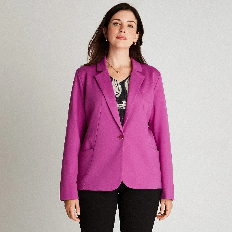 Blazer Manga Larga Morado Stylish Women's Neon