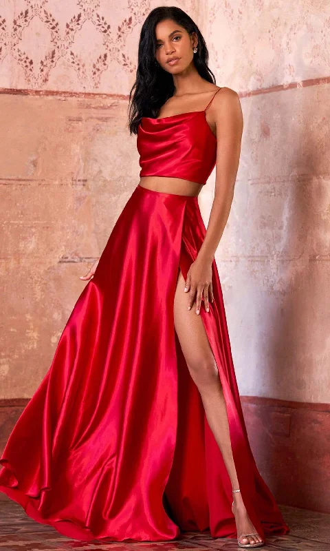 Sherri Hill - 55018 Cowl Neck Two Piece Gown Tough Women's Military - inspired