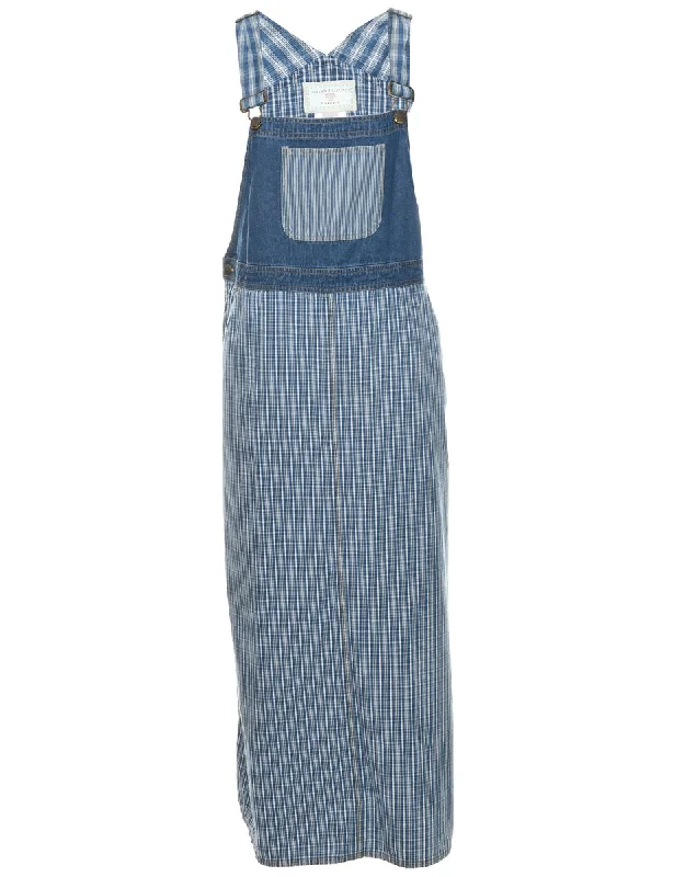 Checked Denim Dress - L Sustainable Organic