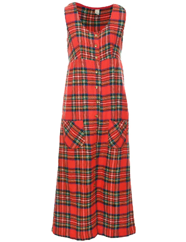 Checked Red Dress - S Sleek Women's 