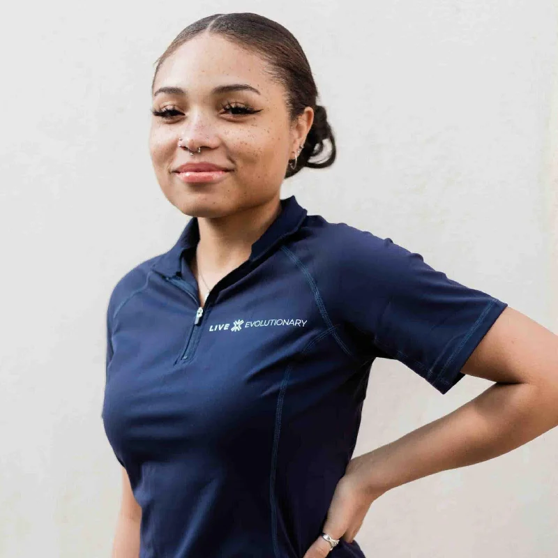 LE Sport 2.0 LS Polo Shirt - Dark Blue Sleek Women's Metallic