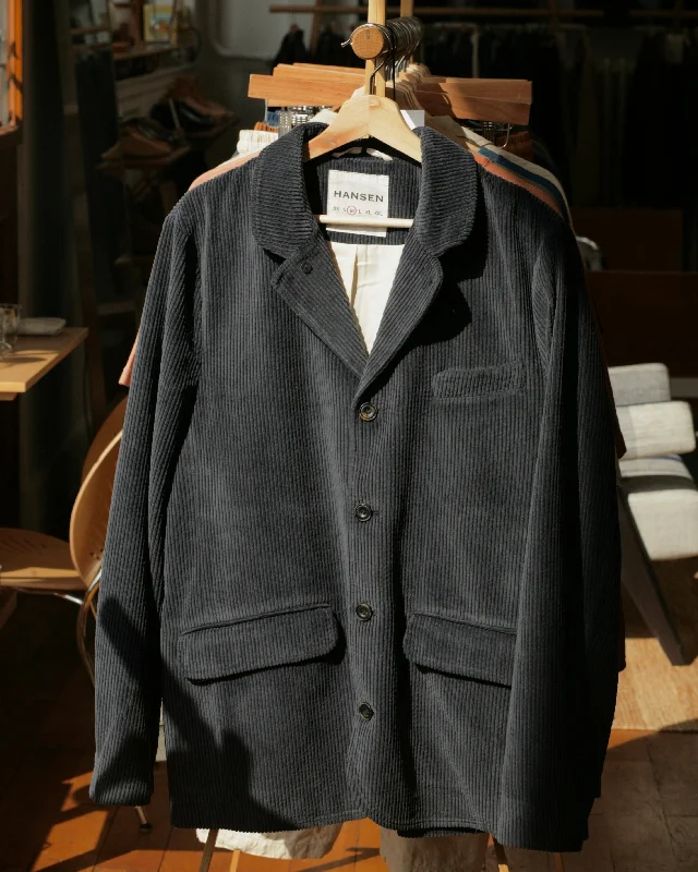 VINCENT Elephant Cord Blazer Jacket | Dusty Navy Sophisticated Women's 