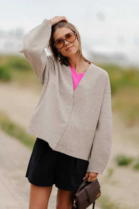 VIJuice lockere L/S Jacke in Natural Melange Modern Women's 