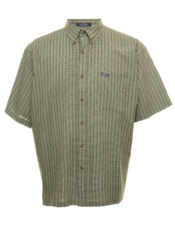 Chaps Checked Olive Green Classic Shirt - XL Cool Women's Distressed