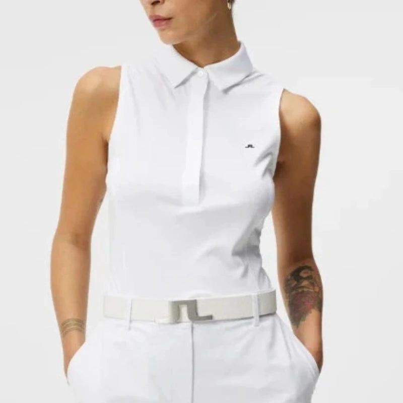 JL Golf Dena S/L Polo - White Trendy Women's Oversized