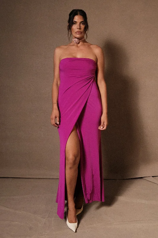 Cosima Slinky Strapless Maxi Dress - Violet Refined Women's Velvet
