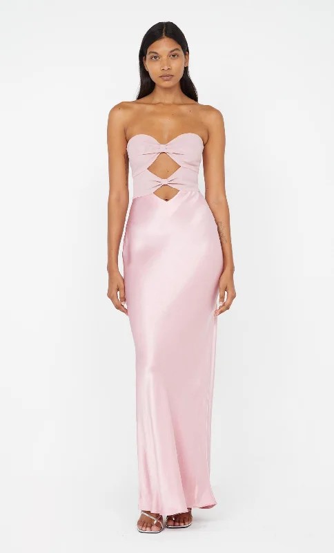 HALLE STRAPLESS DRESS - DUSTY PINK Casual Women's Loose - fitting