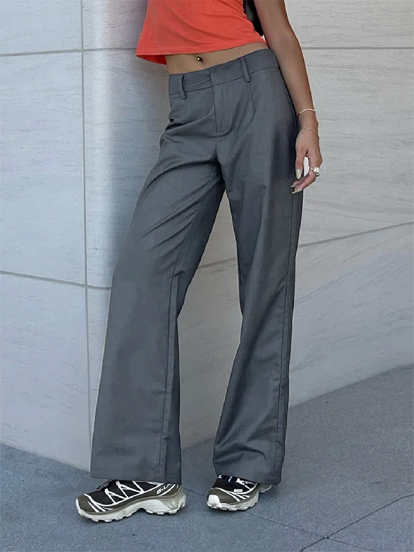 BerryBetty - Silver Lining Loose Trousers Sporty Women's Athleisure 