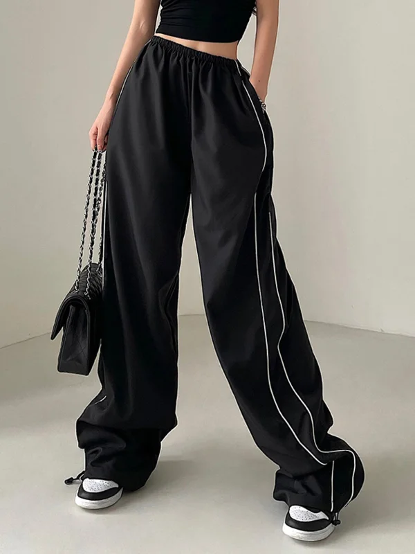 BerryBetty - Leisure Baggy Drawstring Parachute Pants Bold Women's Animal Print