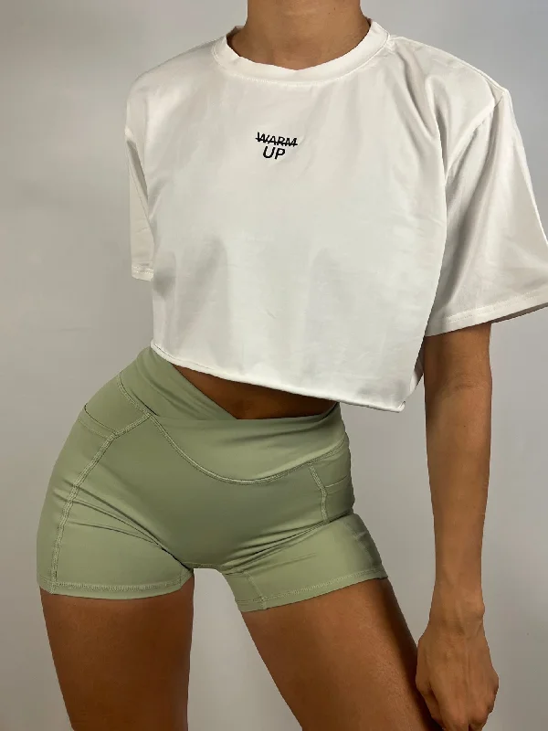 Pearl white Cropped T-shirt Australian Beach