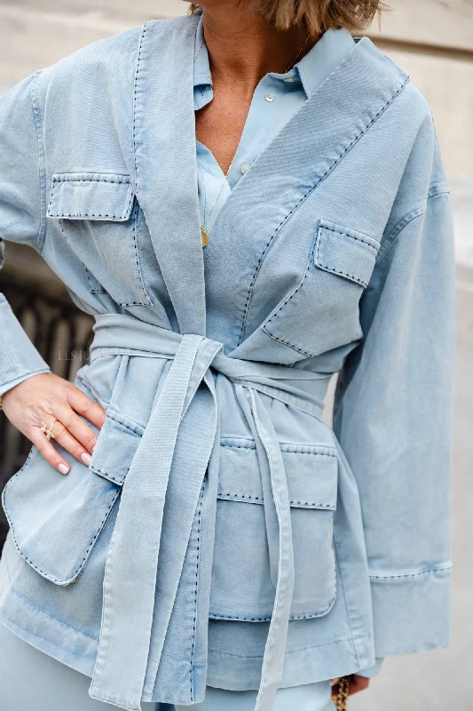 Monika jeans jacket light blue Geometric