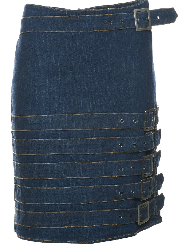 Body-con Denim Skirt - M Polished Women's Silk
