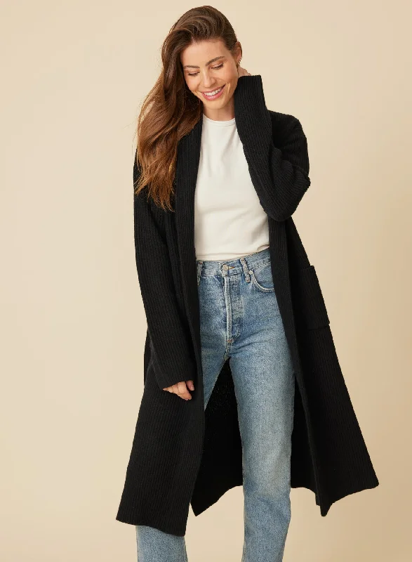 Sawyer Ribbed Coat - Black Compression