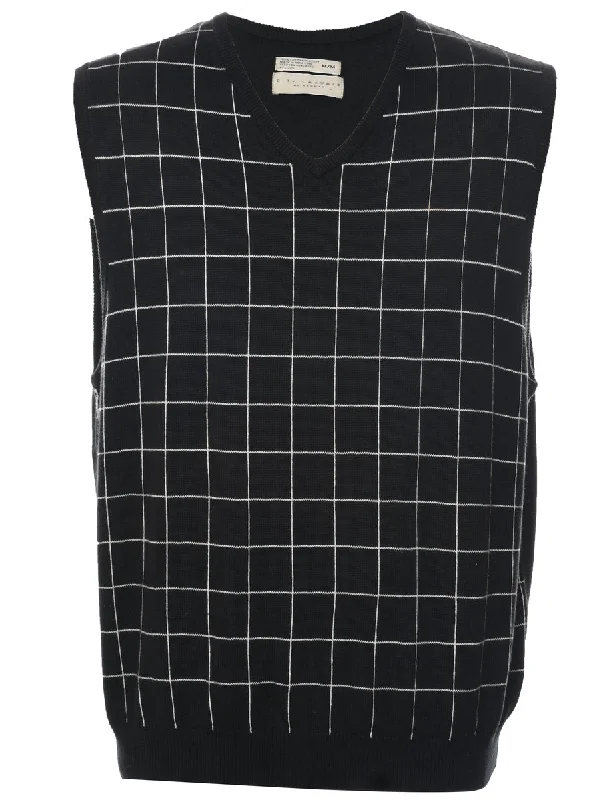 Checked Sweater Vest - M garde