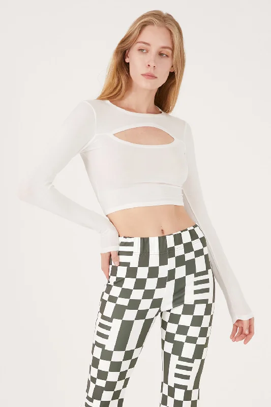 Shelly Cut Out Cropped Top Hip Women's Retro
