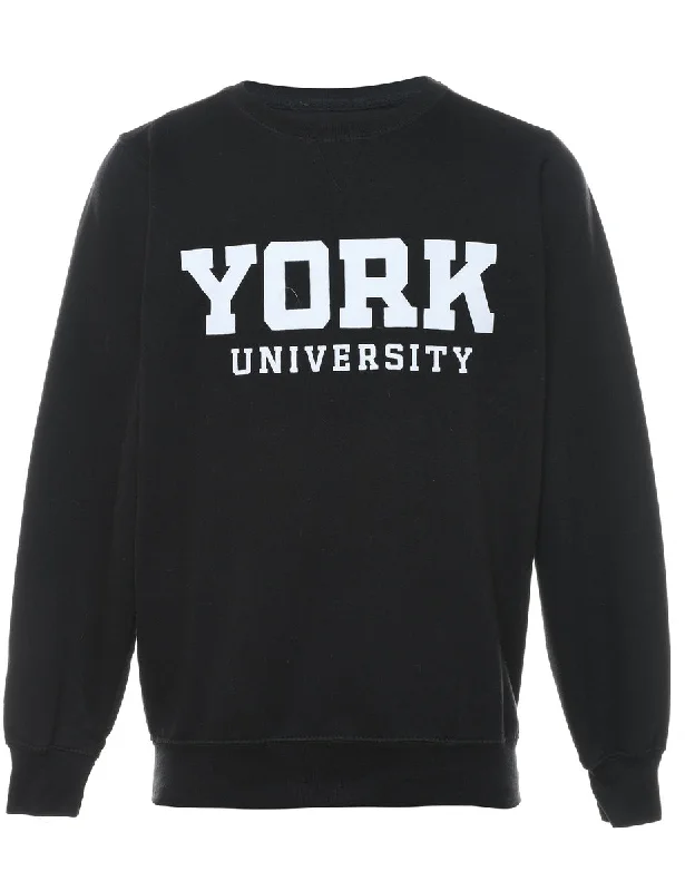 York University Black & White Printed Sweatshirt - XS Modern Women's 