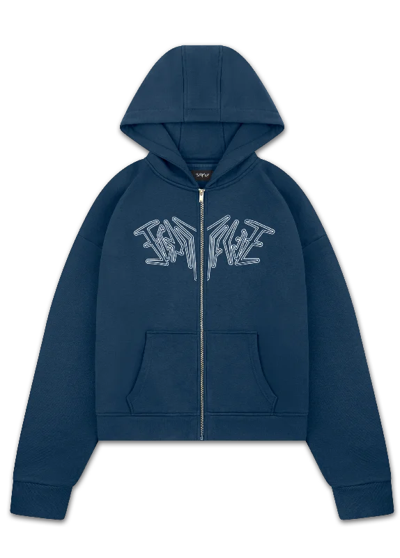 ZIP HOODIE NAVY BLUE Monochromatic All - in - one