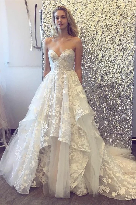 Lace Long Charming Wedding Dress,Chic A line Prom Dress, BO03 Classic Women's Pin - striped Lace Long Charming Wedding Dress,Chic A line Prom Dress, BO03 Classic Women's Pin - striped