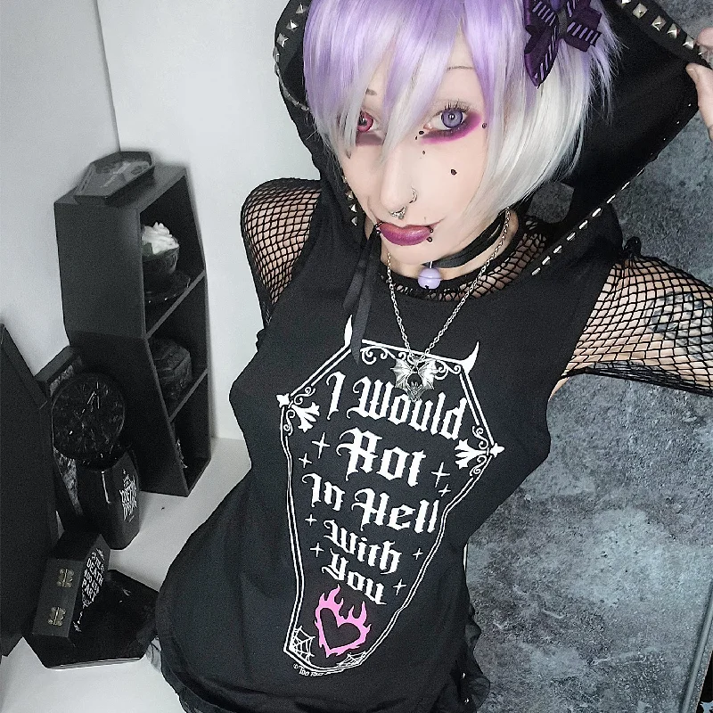 Rot In Hell Studded Hoodie Tank Contemporary 