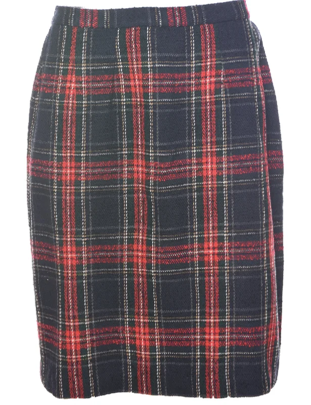Checked Pencil Skirt - M Gym